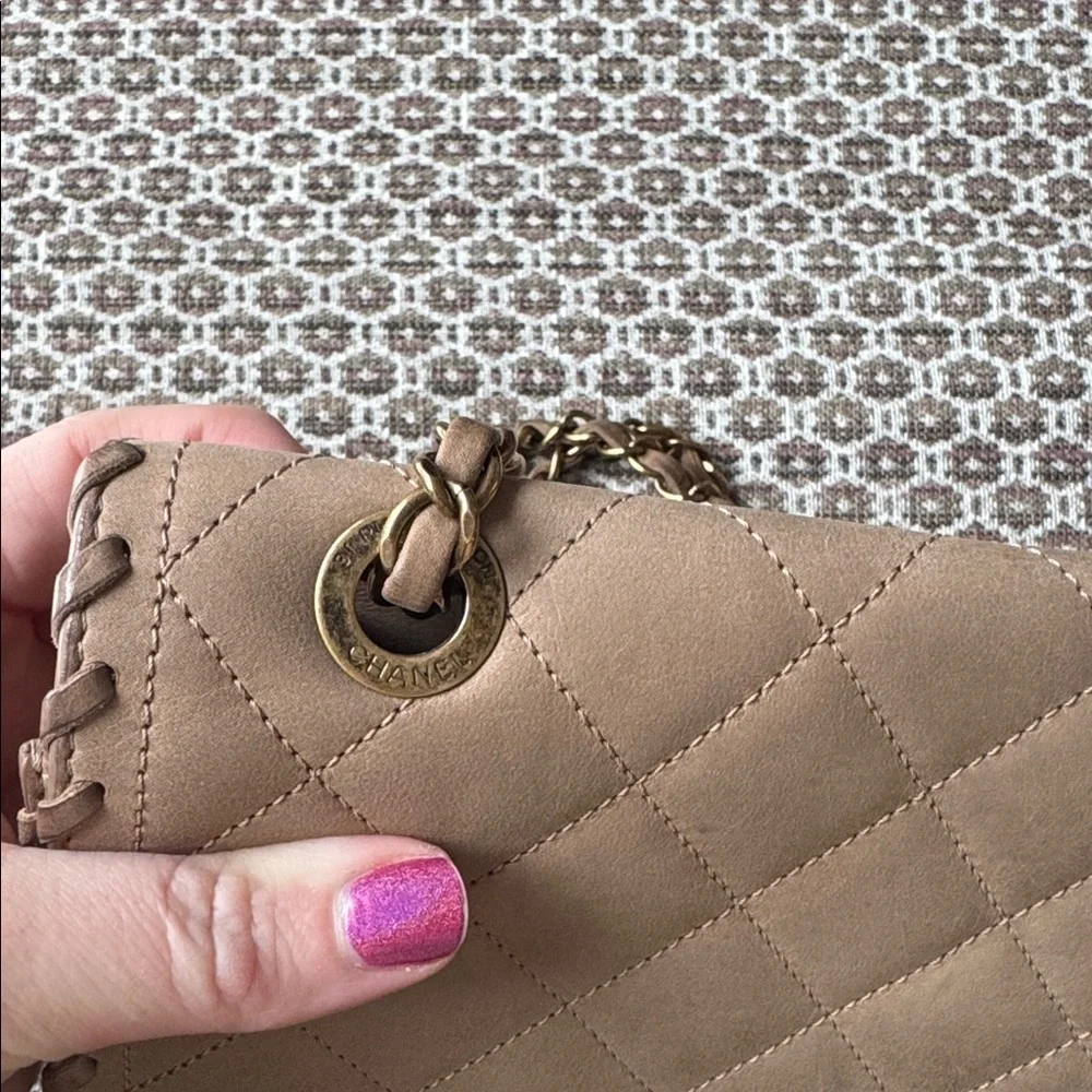 Chanel Happy Stitch Flap Bag Beige